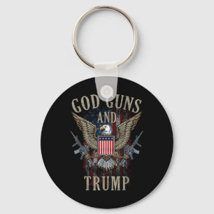God Guns And Trump 2nd Amendment Flag Ar15 Keychain