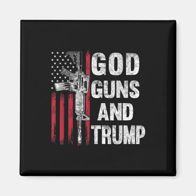 God Guns And Trump 2nd Amendment Flag Ar15 Magnet (Front)