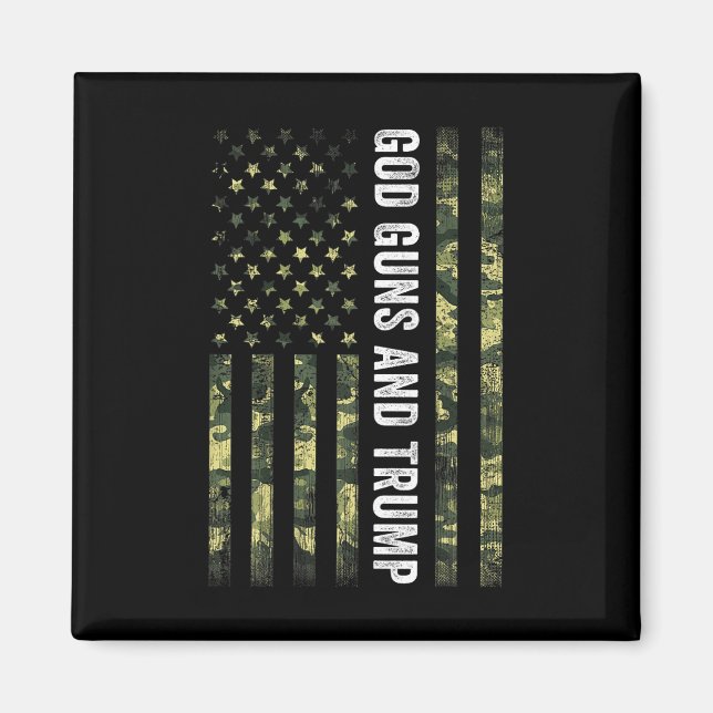 God Guns And Trump 2nd Amendment Usa Flag American Magnet (Front)