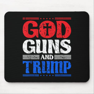 God Guns And Trump American Flag Patriot Mouse Pad