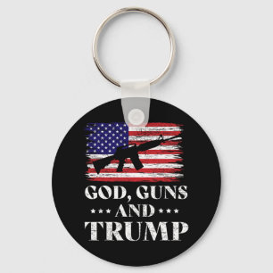 God Guns And Trump Shirt Keychain