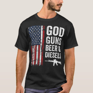 God Guns Beer And Diesels - Mens USA Truck Mechani T-Shirt