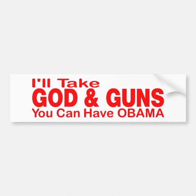 GOD & GUNS BUMPER STICKER (Front)