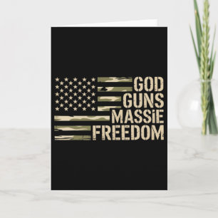 God Guns Mie Freedom Thomas Camouflage Usa Flag  Card