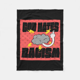 God Hates Racism Sticker Fleece Blanket