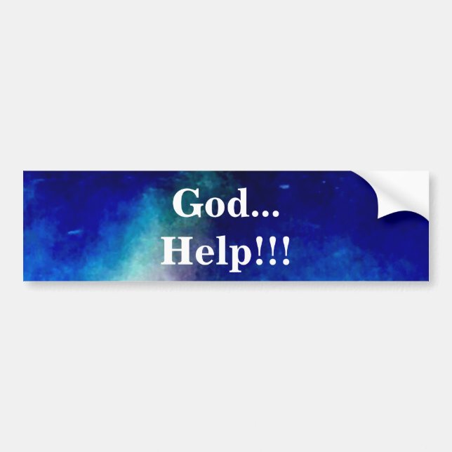 GOD, HELP BUMPER STICKER (Front)