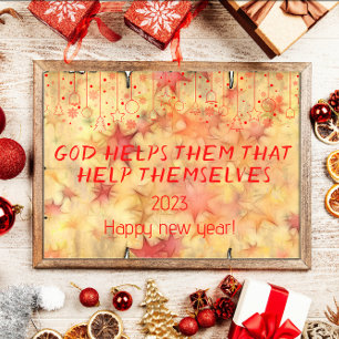 God helps wishes new year poster