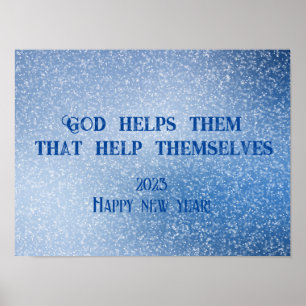 God helps wishes new year poster