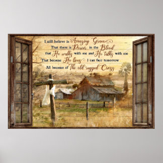 God I Still Believe In Amazing Grace Vintage Poster