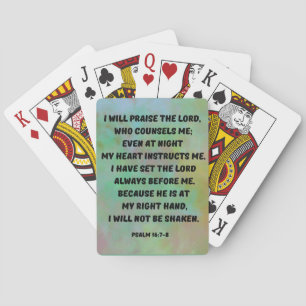 God Instructs Me Daily Bible Verse Playing Cards