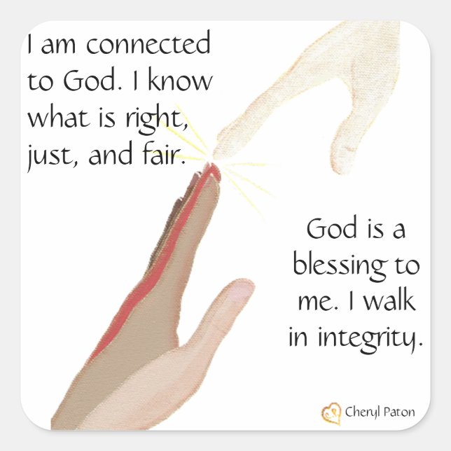 God is a blessing to me. Walk in Integrity Sticker (Front)