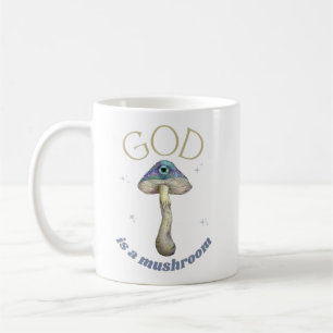 God is a Mushroom vintage style Coffee Mug