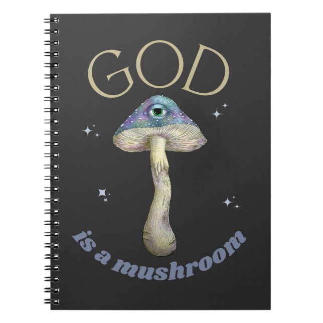 God is a Mushroom vintage style Notebook (Front)