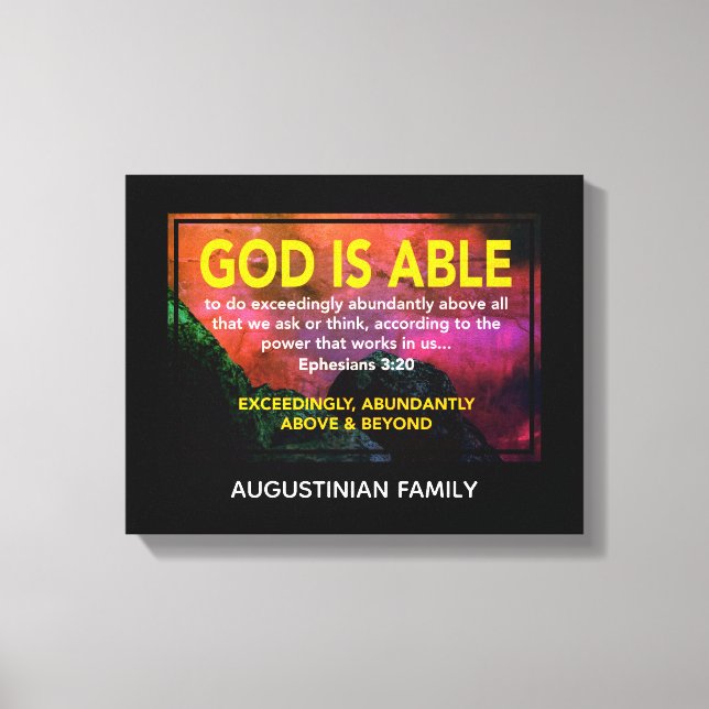 GOD IS ABLE | Ephesians 3:20 Canvas Print (Front)