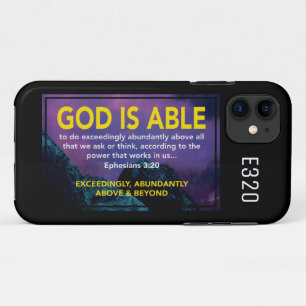 GOD IS ABLE   Ephesians 3:20 Christian Black iPhone 11 Case