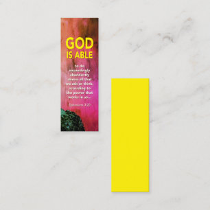 GOD IS ABLE Ephesians 3:20 Christian Mini Bookmark Calling Card