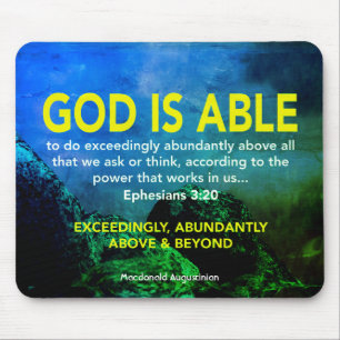 GOD IS ABLE Ephesians 3:20 Christian Mouse Pad