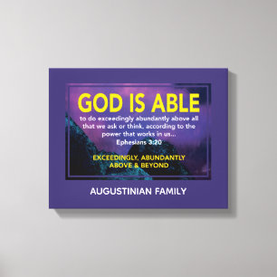 GOD IS ABLE Ephesians 3:20 Name Christian Canvas Print