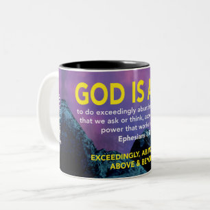 GOD IS ABLE Ephesians 3:20 Personalized Scripture Two-Tone Coffee Mug