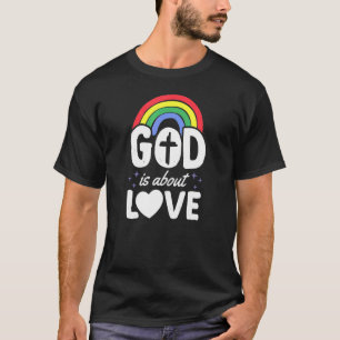 God Is About Love Christian Gay Pride Bohemian Rai T-Shirt