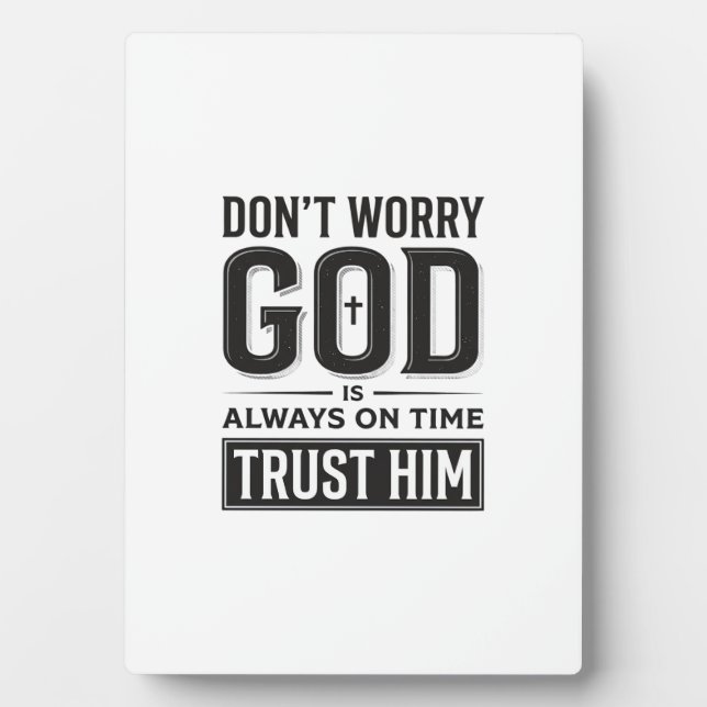 God Is Always on Time Christian Typography Design_ Plaque (Front)