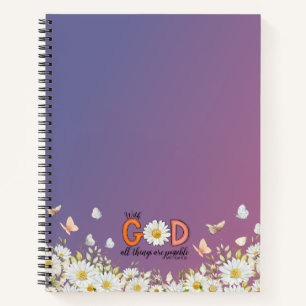 God Is Always Present   Christian Floral Notebook