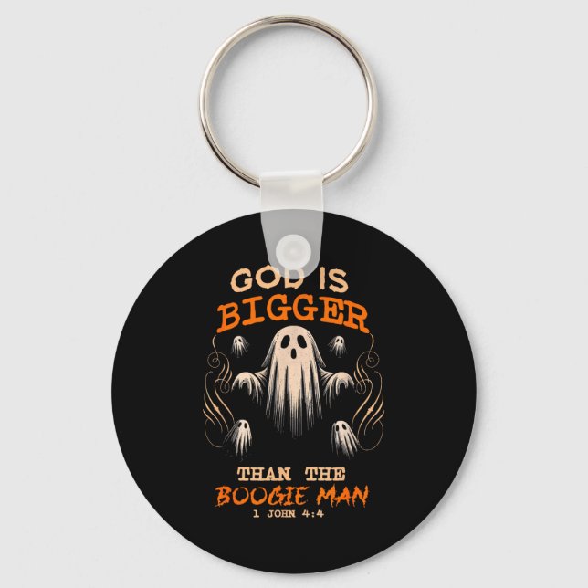 God Is Bigger Soky Season Christian Funny Hallowee Keychain (Front)