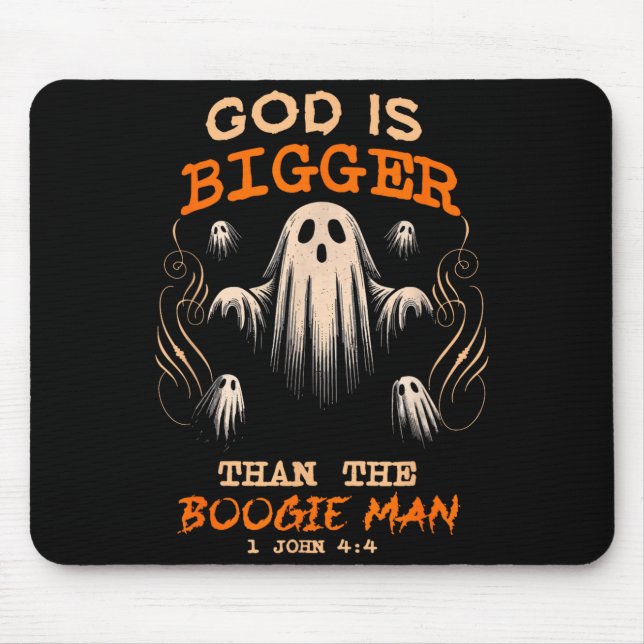 God Is Bigger Soky Season Christian Funny Hallowee Mouse Pad (Front)