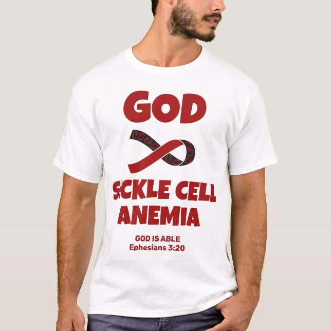 GOD IS BIGGER THAN SICKLE CELL ANEMIA Christian T-Shirt (Front)