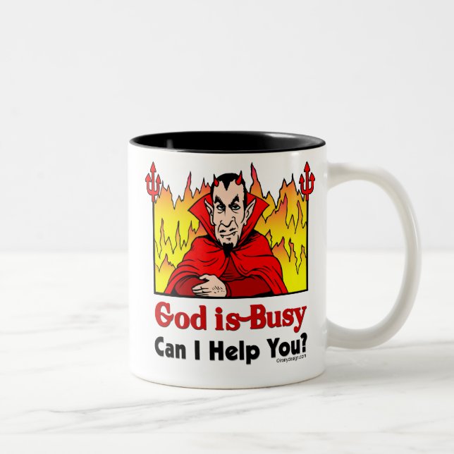 God Is Busy, Can I Help You? Mug (Right)