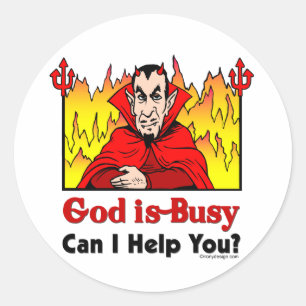 God Is Busy, Can I Help You? Sticker
