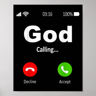God Is Calling Christian Poster