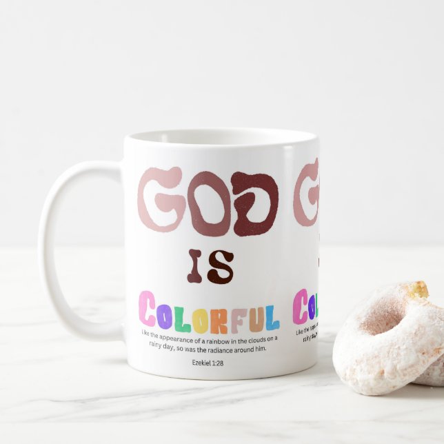God is Colourful, Rainbow Mug (With Donut)