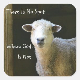 God Is Everywhere Sheep Square Sticker