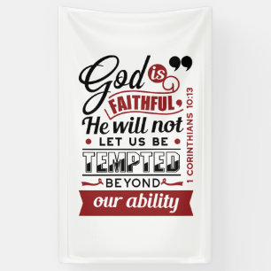 God Is Faithful – 1 Corinthians 10:13 Bible Verse Banner