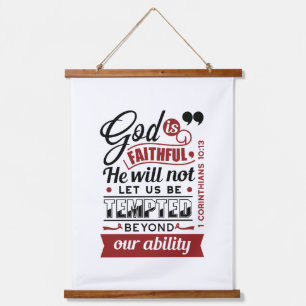 God Is Faithful – 1 Corinthians 10:13 Bible Verse Hanging Tapestry