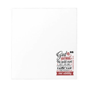 God Is Faithful – 1 Corinthians 10:13 Bible Verse Notepad