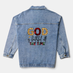 God Is Faithful All The Time Christian Christmas  Denim Jacket