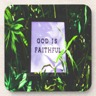 God is Faithful Christian Inspirational Coaster