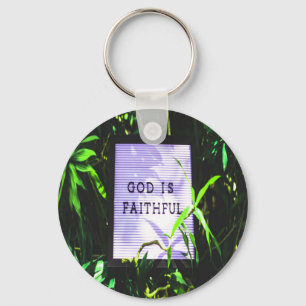 God is Faithful Christian Inspirational Keychain