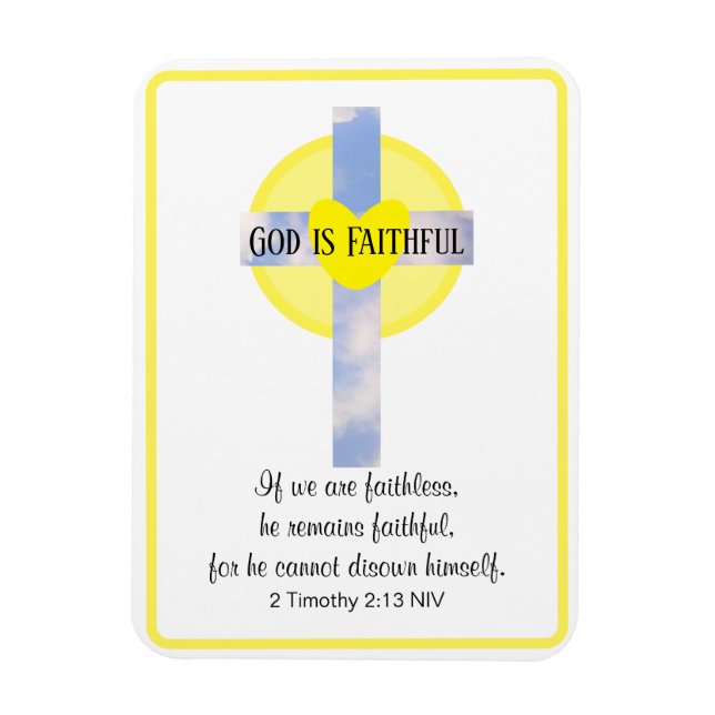God is Faithful Cross Inspirational Bible Verse Magnet (Vertical)