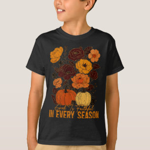 God Is Faithful In Every Season Christian Fall Boh T-Shirt