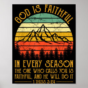 God Is Faithful In Every Season Men Women Kids Chr Poster