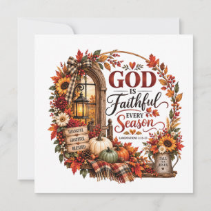 God Is Faithful Thanksgiving Card Autumn Scripture