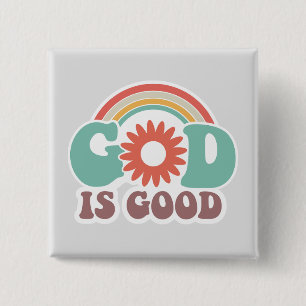 God is Good 2 Inch Square Button