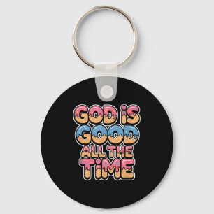 God Is Good All The Time Christian Ice Cream Drip Keychain