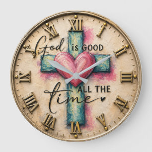 God Is Good All the Time Christian Large Clock