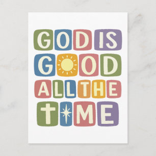 God is good All the time Retro faith Postcard