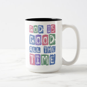 God is good All the time Retro faith Two-Tone Coffee Mug