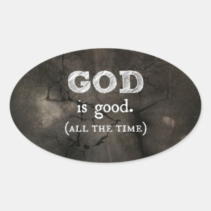 God is Good Christian Gift Oval Sticker